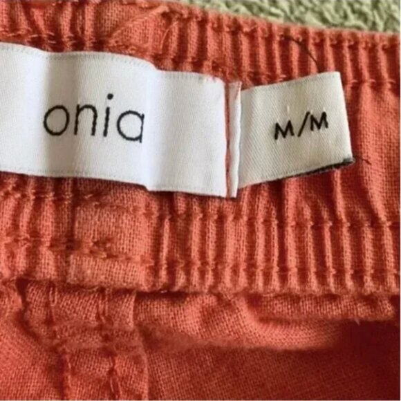 Onia Women's Linen Blend Drawstring Waist Rose Colored Pants Size Medium - Picture 7 of 11